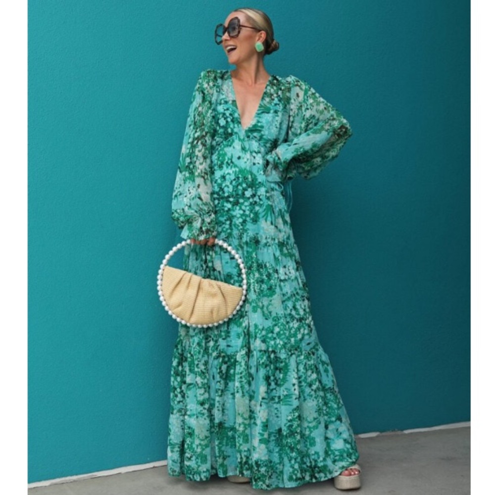 ASOS Green Floral Maxi Dress